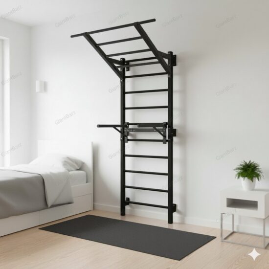 Stall Bar รุ่นจัดหนัก ลักษณะ แบบในภาพ สีดำด้าน มีบาร์โหน และบาร์ดิป * Pre-order